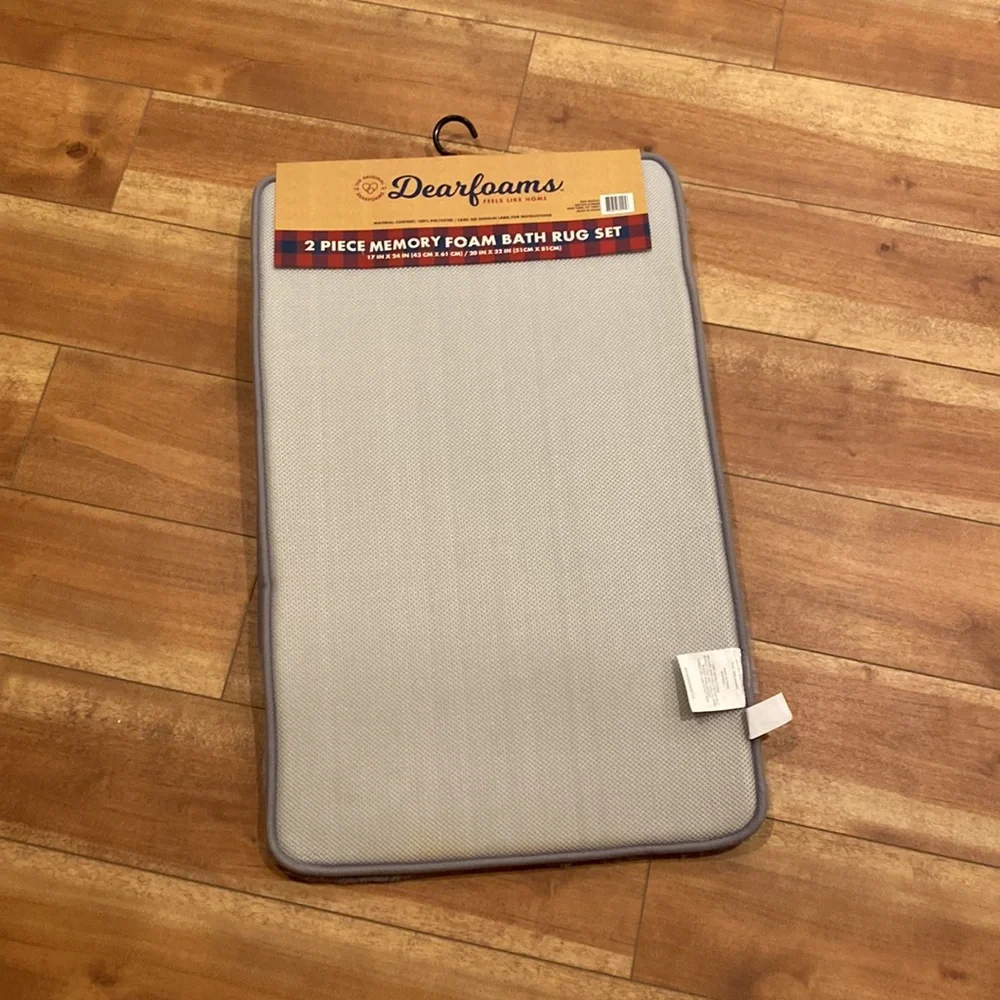 Mashing washable memory foam bath rug set